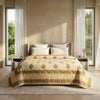 Light Grey & Charcoal Floral Jaipur Indian Hand Block Print Quilted Comforter - Queen