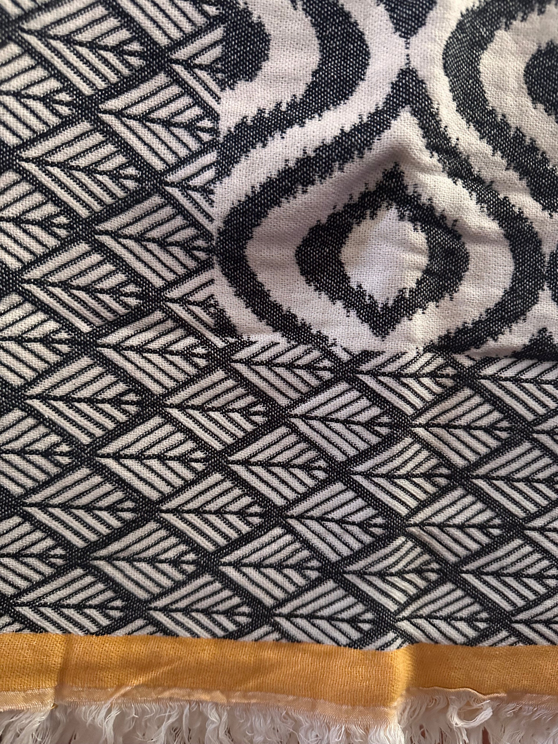Ikat Yellow Turkish Throw
