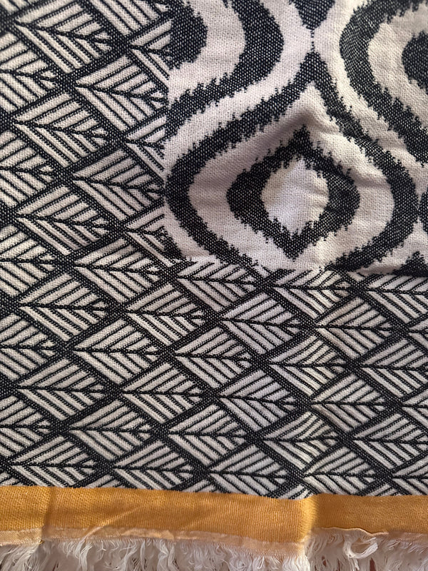 Ikat Yellow Turkish Throw