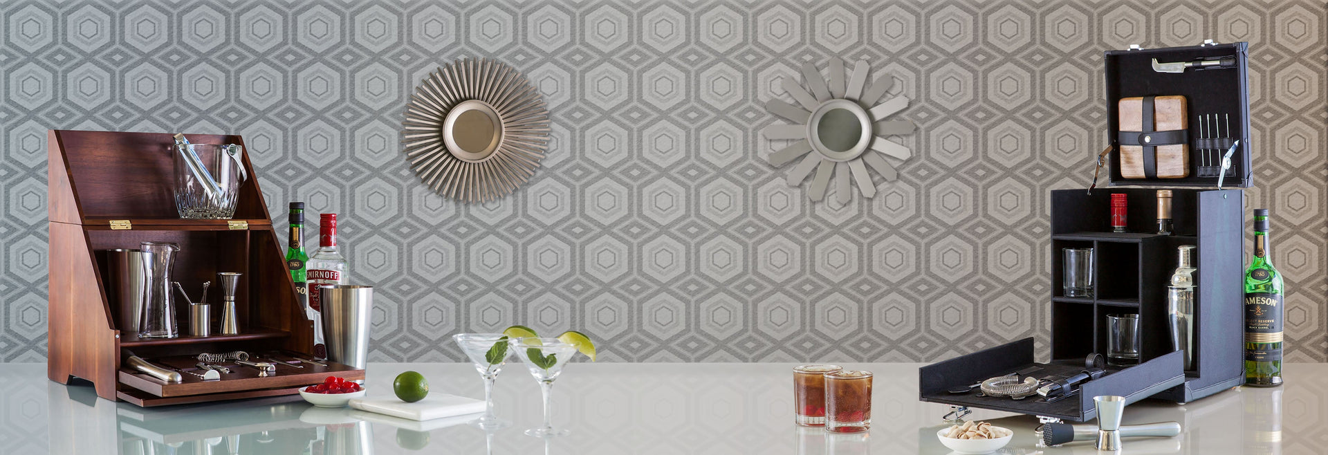 Madison Acacia Tabletop Bar Set