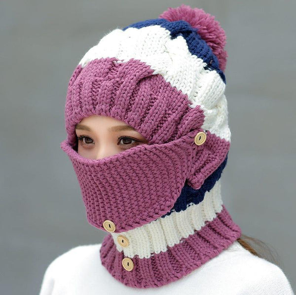 Ymsaid Fashion Winter Hat Thickened Cotton Women's Hat Warm PomPoms Hats For Women Girl Knitted Beanies Female Skiing Cap - Gifts for You 'n Me