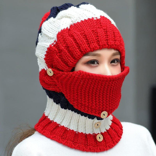 Ymsaid Fashion Winter Hat Thickened Cotton Women's Hat Warm PomPoms Hats For Women Girl Knitted Beanies Female Skiing Cap - Gifts for You 'n Me