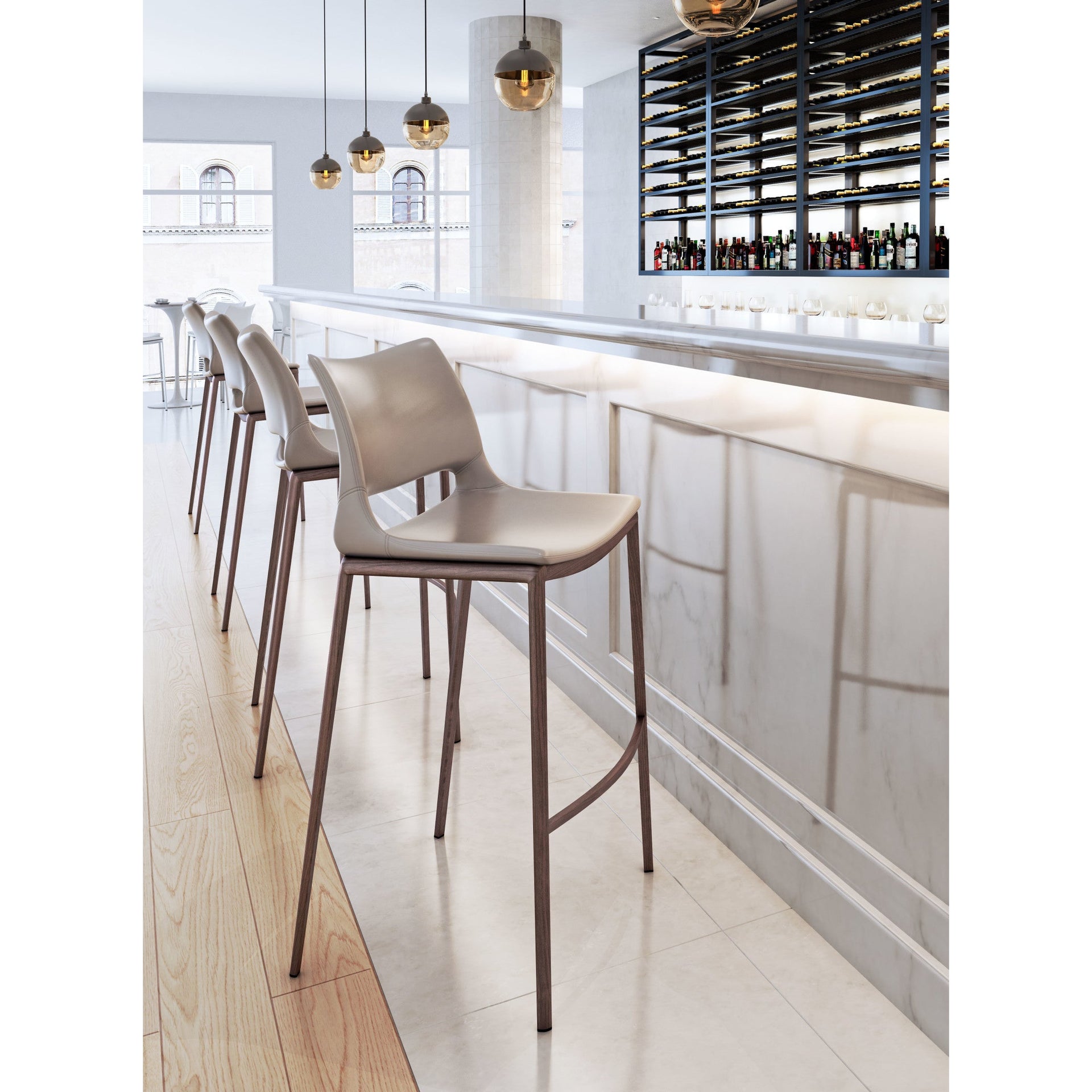 Ace Barstool (Set of 2) Brown & Walnut