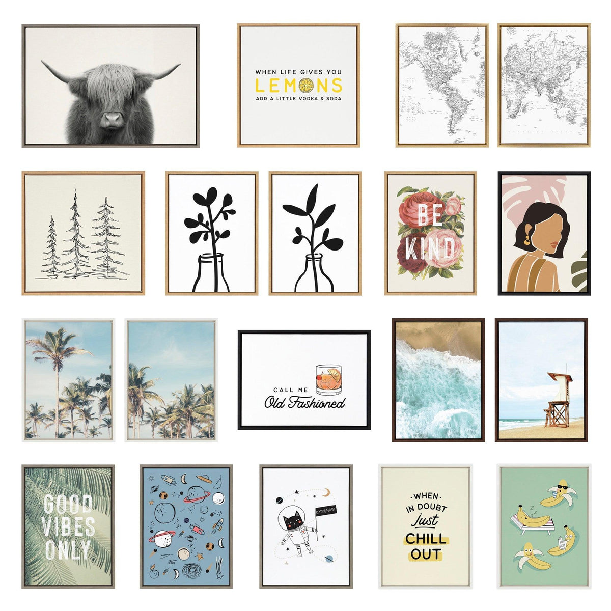 Sylvie Tall Saguaro Cacti Desert Mountain Framed Canvas Set by The Creative Bunch Studio