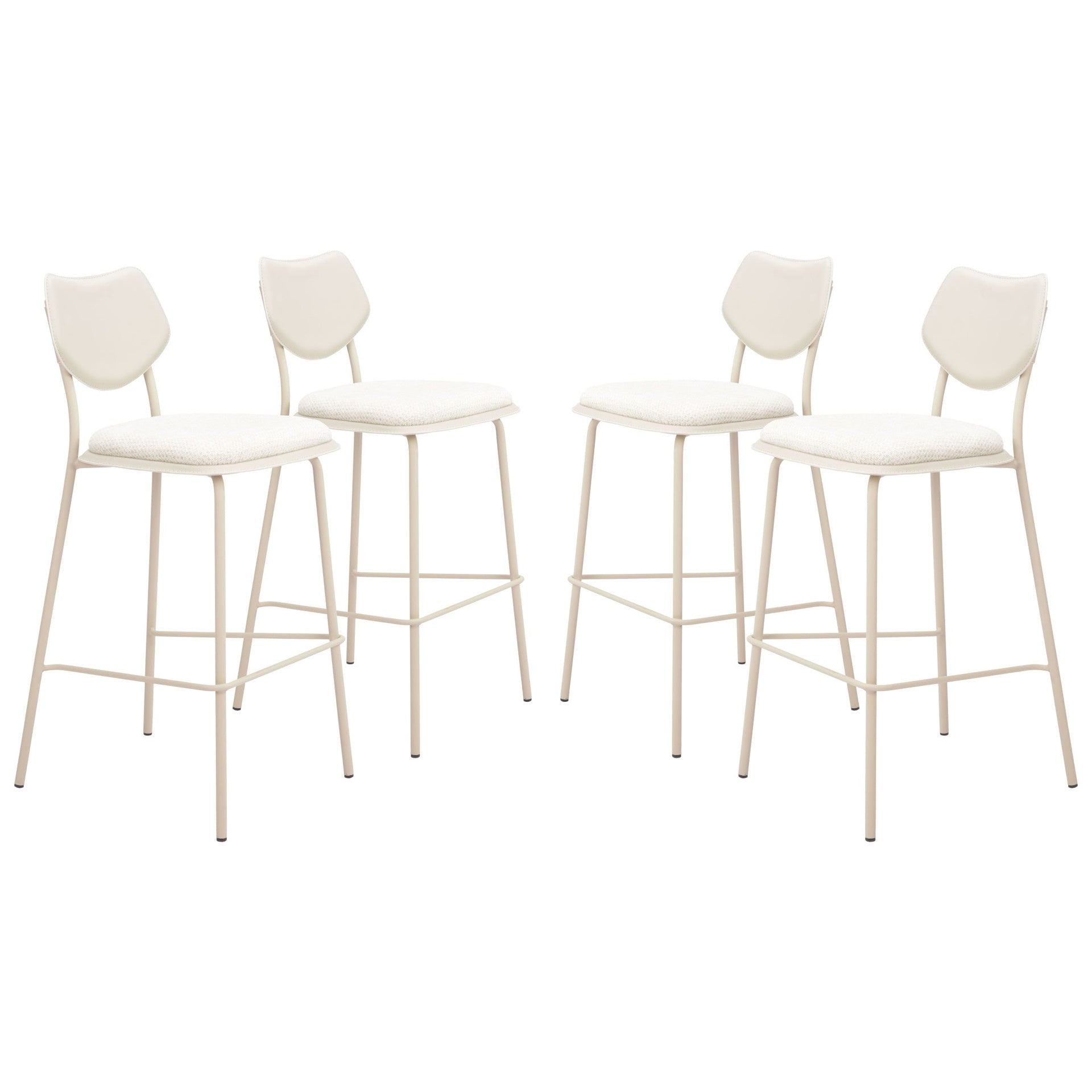 Zeal Barstool (Set of 4) Light Gray & Beige