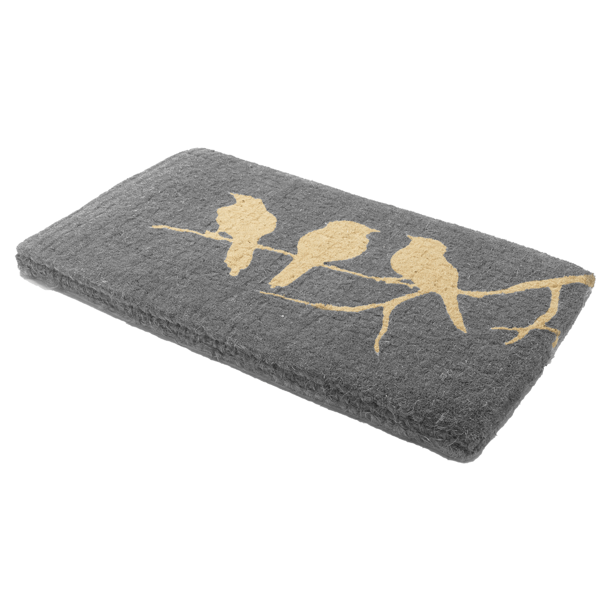Birds On Branch - Gray Coir Doormat