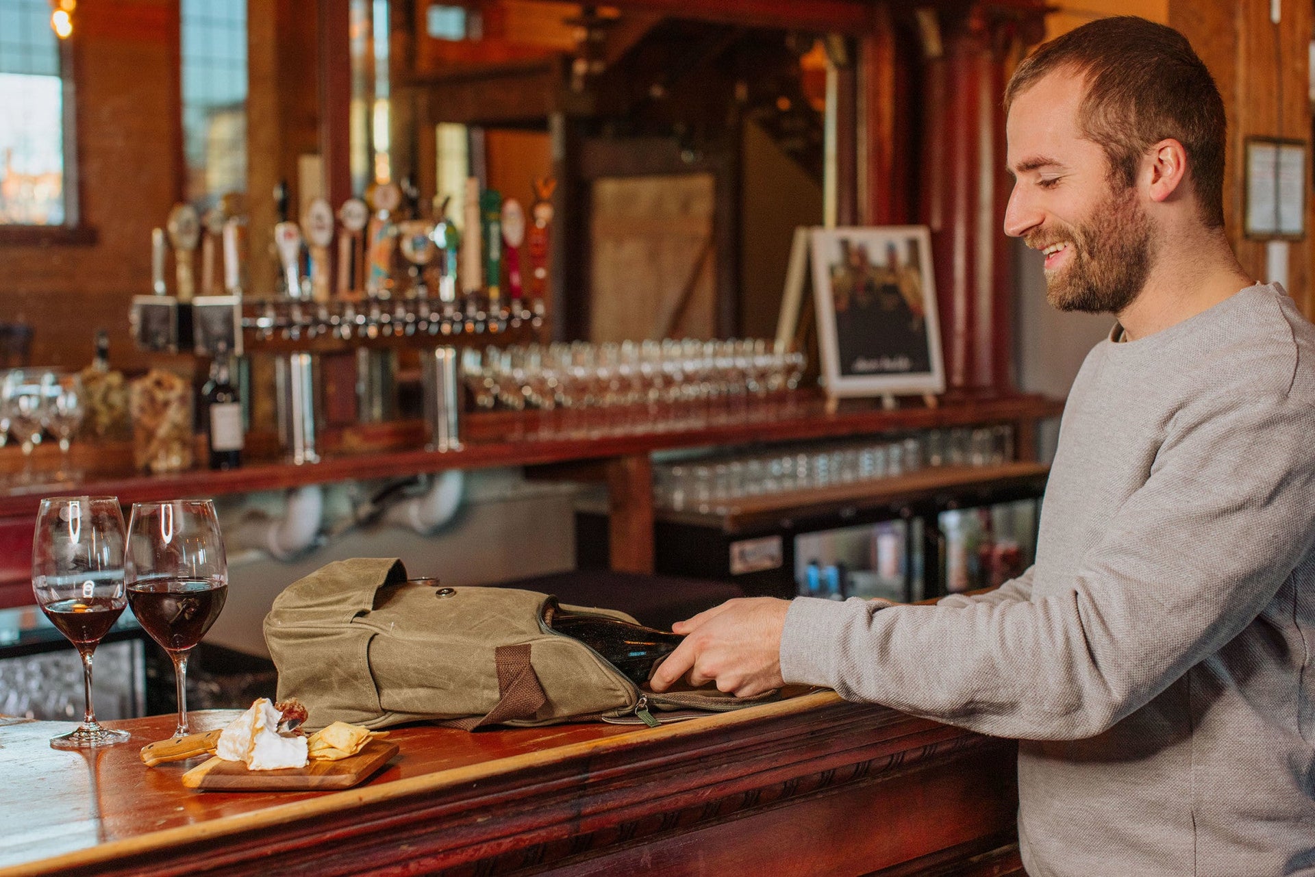 2 Bottle Insulated Wine & Cheese Cooler Tote