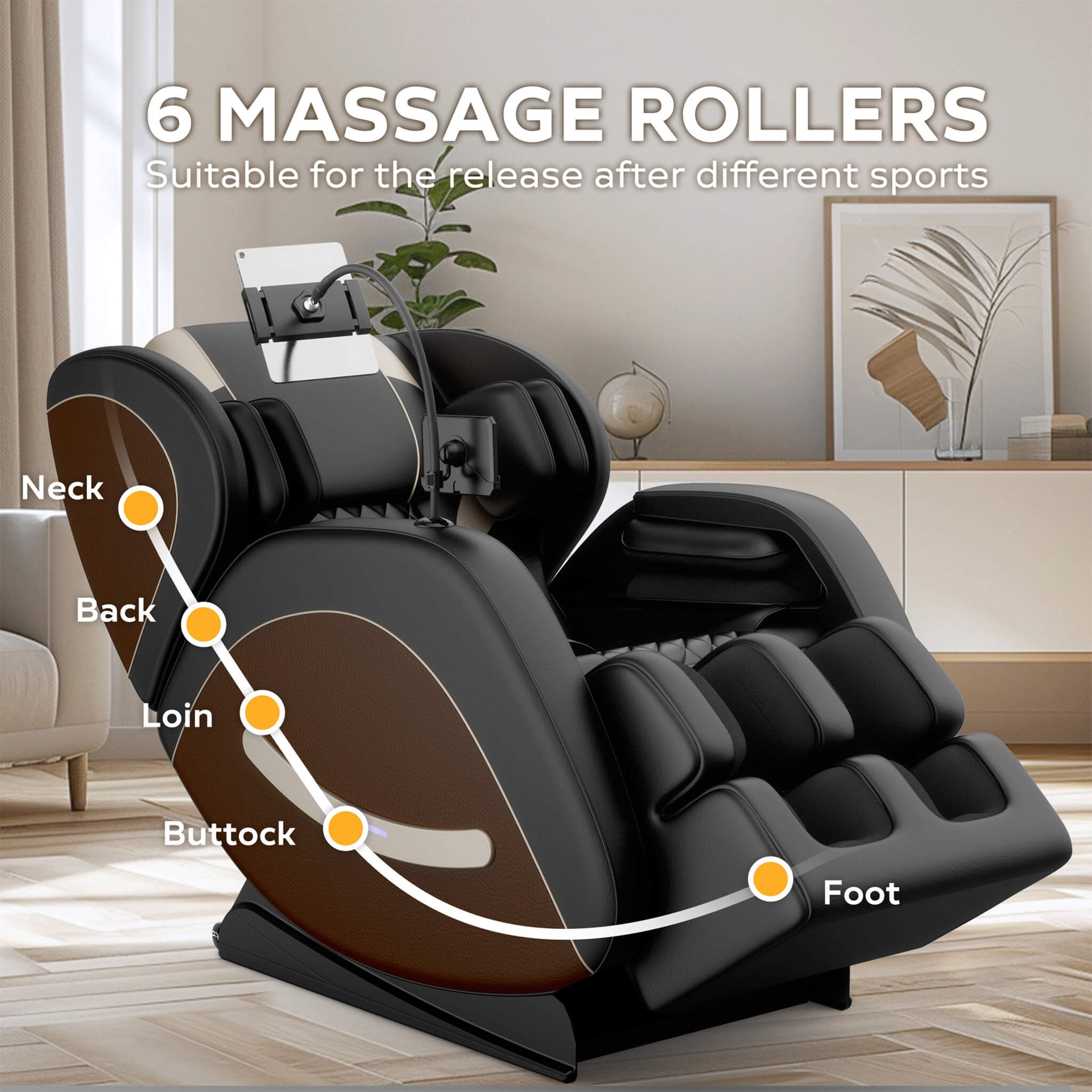 Sovereign Zero-Gravity Massage Chair With Six Massage Rollers (SAK32089)