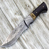 Zeus Damascus Steel Hunting Knife, With Antler & Rose Wood Handle