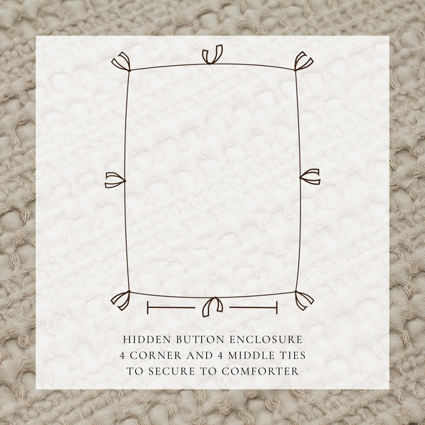 100% Cotton Honeycomb Waffle Duvet Set - Mattea Collection