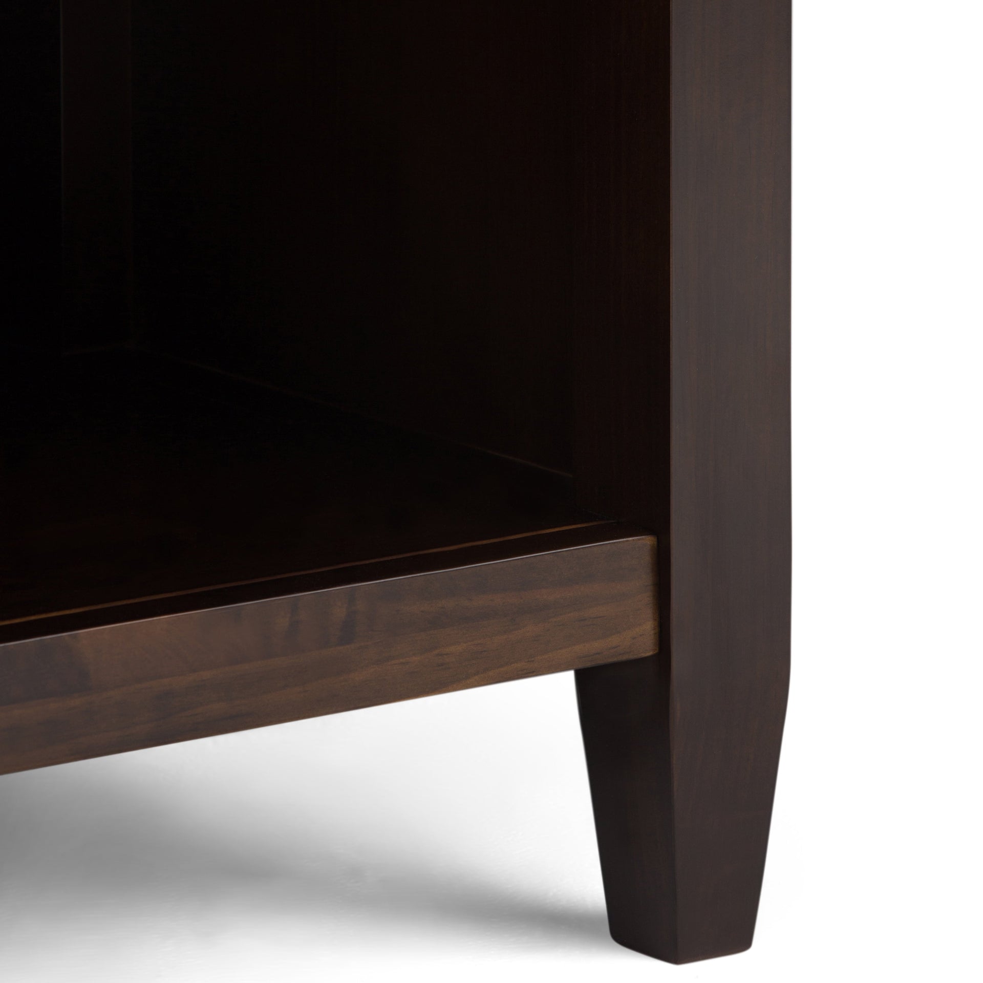 Carlton 24 Inch Wide Solid Wood Bedside Table in Brunette