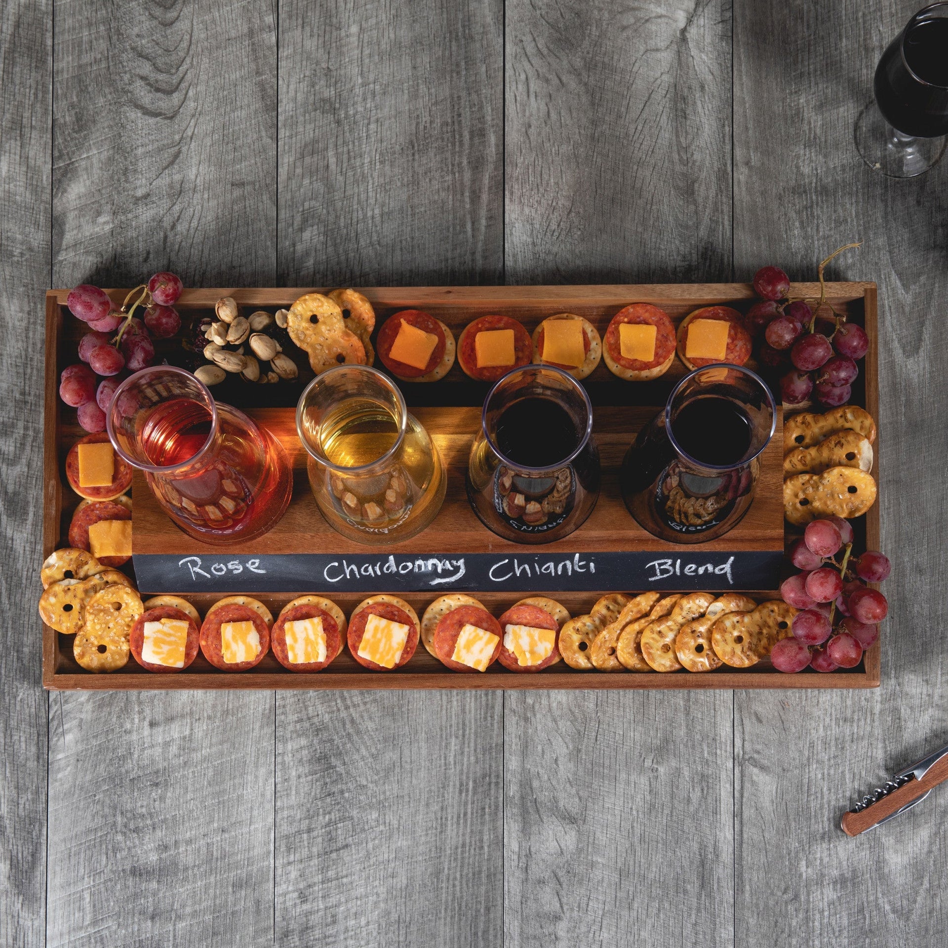 Cava Wine Tasting Kit with 4 Glass Carafes Picnic Time Family of Brands