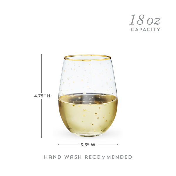 Starlight Stemless Wine Glasses, Set of 2