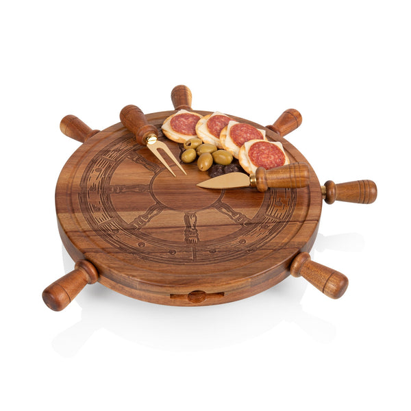 Helmsman Lazy Susan Cheese Board with Tool Set Picnic Time Family of Brands