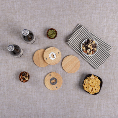 Coasters with Bottle Openers Set of 4