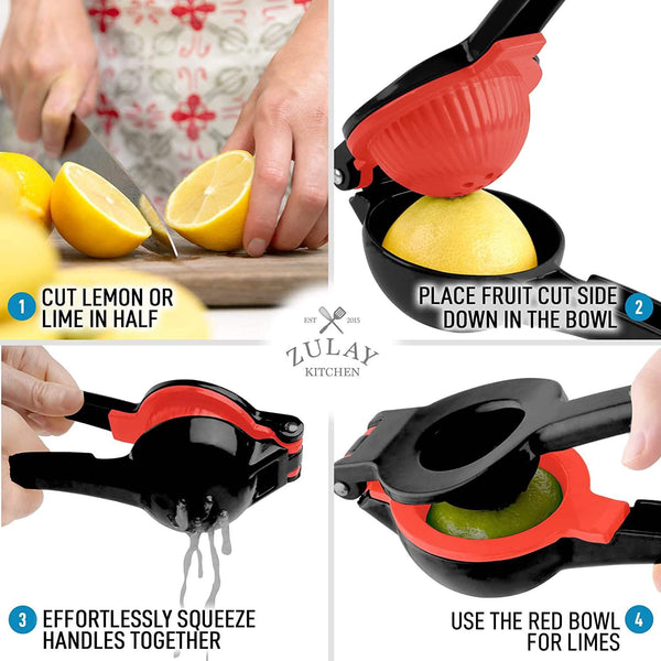 Zulay Metal 2-in-1 Lemon Lime Squeezer