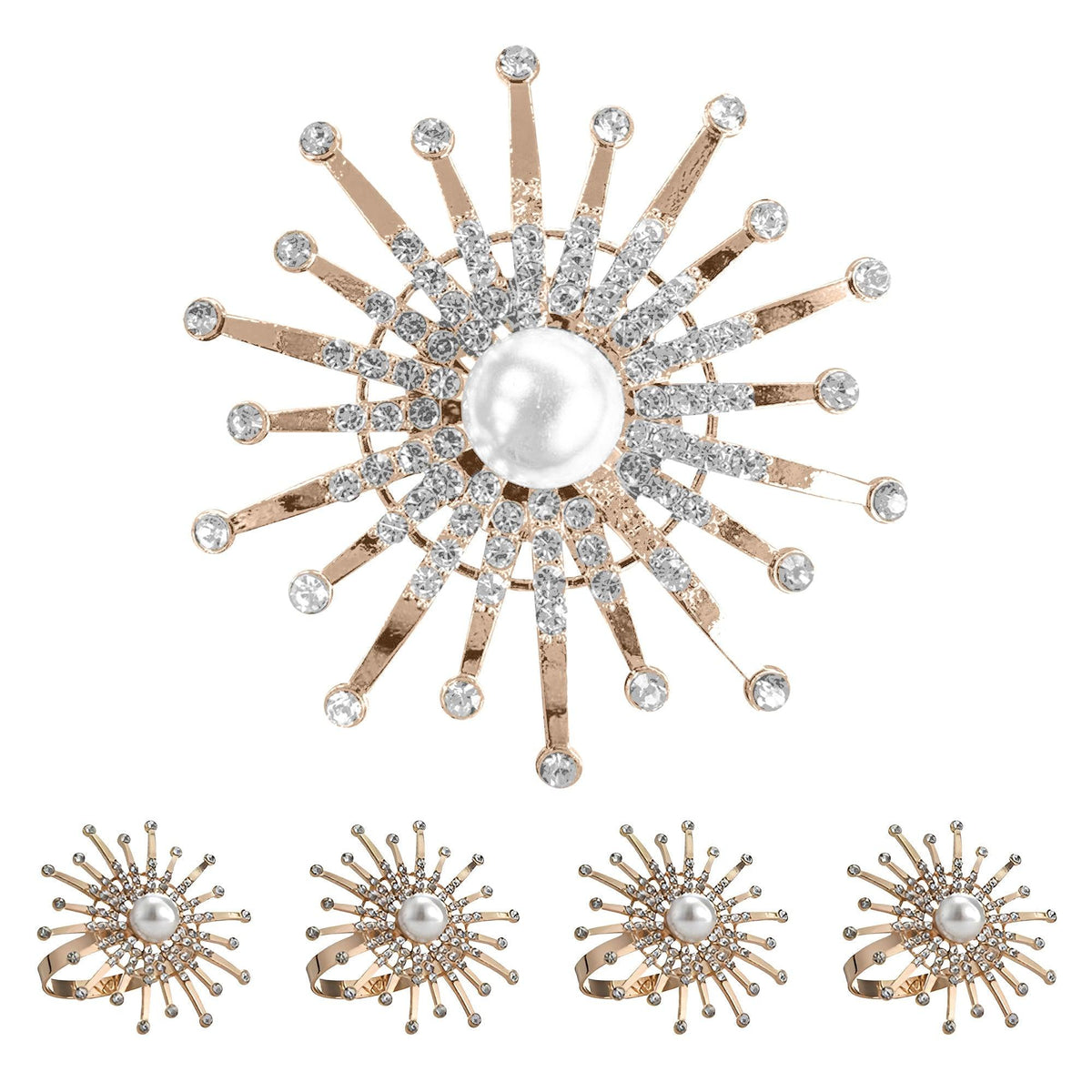 Gold Floral Napkin Rings – Golden Blossom