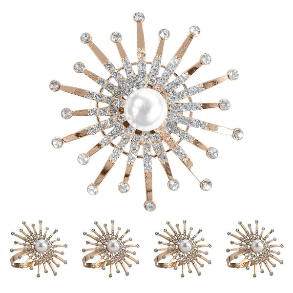 Gold Floral Napkin Rings – Golden Blossom