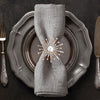 Gold Floral Napkin Rings – Golden Blossom - Set of 4