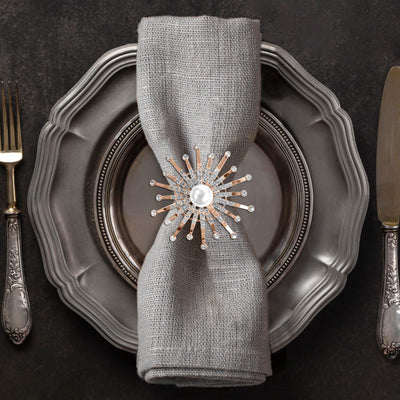Gold Floral Napkin Rings – Golden Blossom
