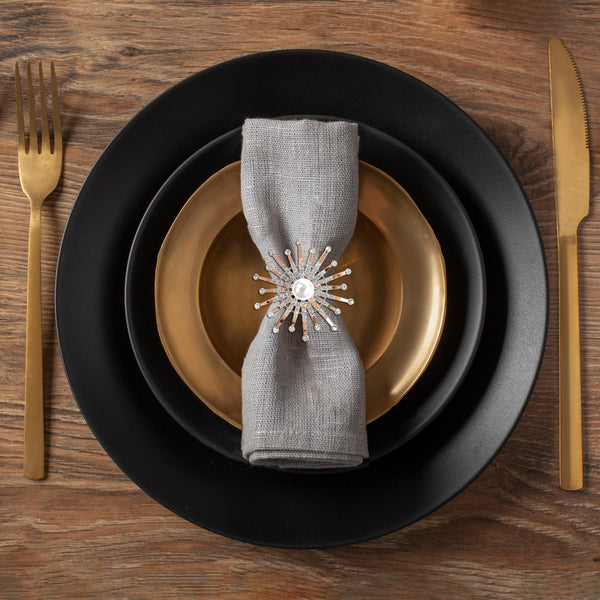 Gold Floral Napkin Rings – Golden Blossom