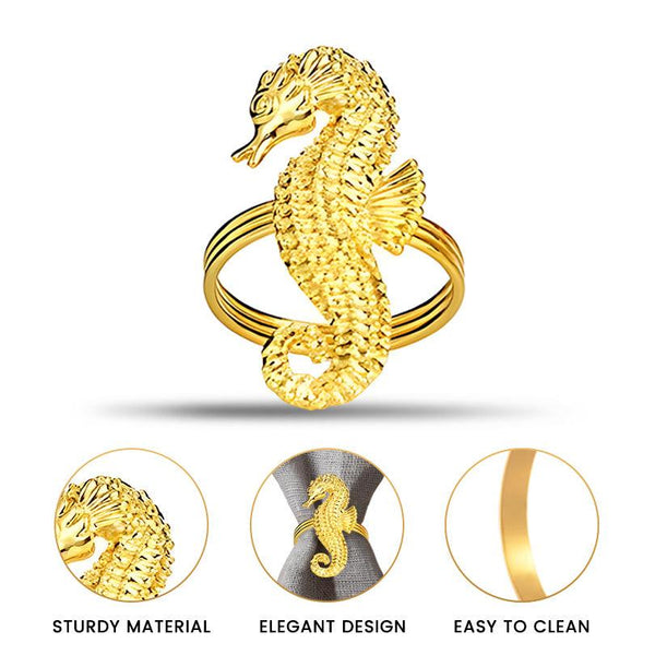 Gold Seahorse Napkin Rings – Ocean Majesty