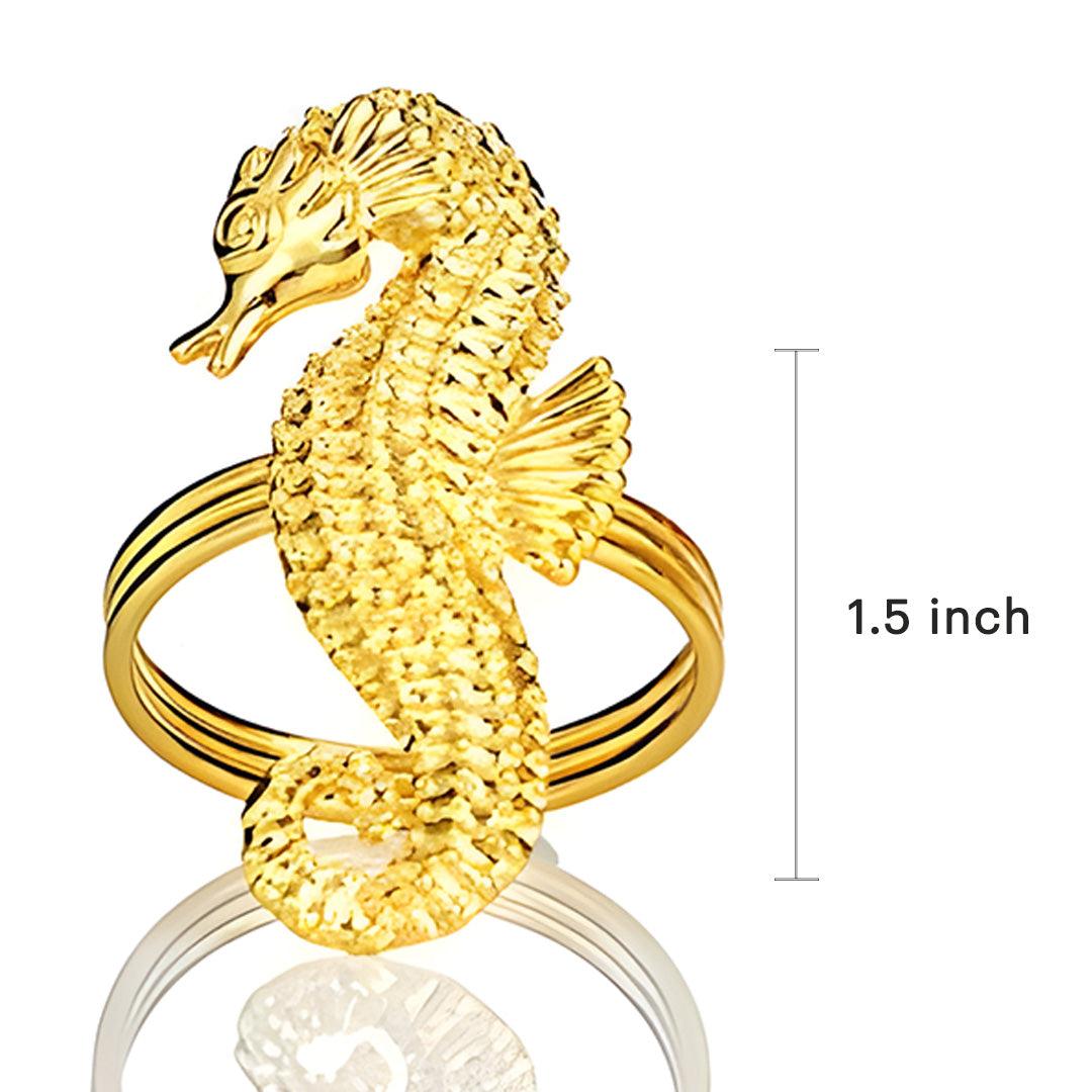 Gold Seahorse Napkin Rings – Ocean Majesty