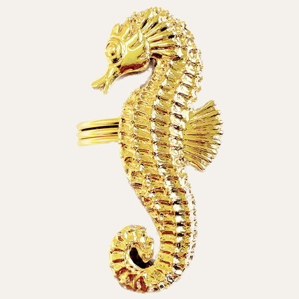 Gold Seahorse Napkin Rings – Ocean Majesty