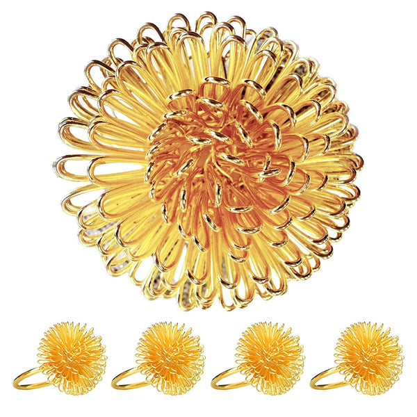 Gold Floral Napkin Rings – Floral Grace