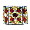 CHLOE Lighting CANNA Tiffany-Style 3pcs Folding Floral Stained Glass Fireplace Screen 40
