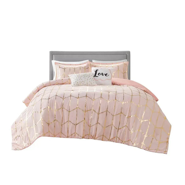 Raina Metallic Printed Comforter Set by Intelligent Design - Gifts for You 'n Me