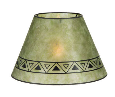 Green Color Empire Shaped Mica Lamp Shades with Print - Gifts for You 'n Me