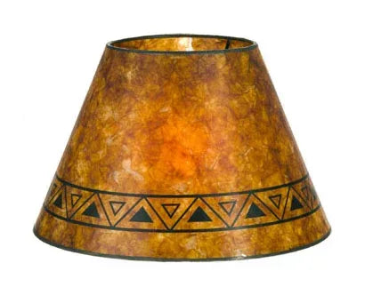 Amber Color Empire Shaped Mica Lamp Shades with Print - Gifts for You 'n Me