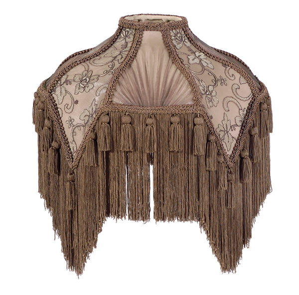 Mocha Bridge UNO Victorian Fringed Lamp Shades - 05797A - Gifts for You 'n Me