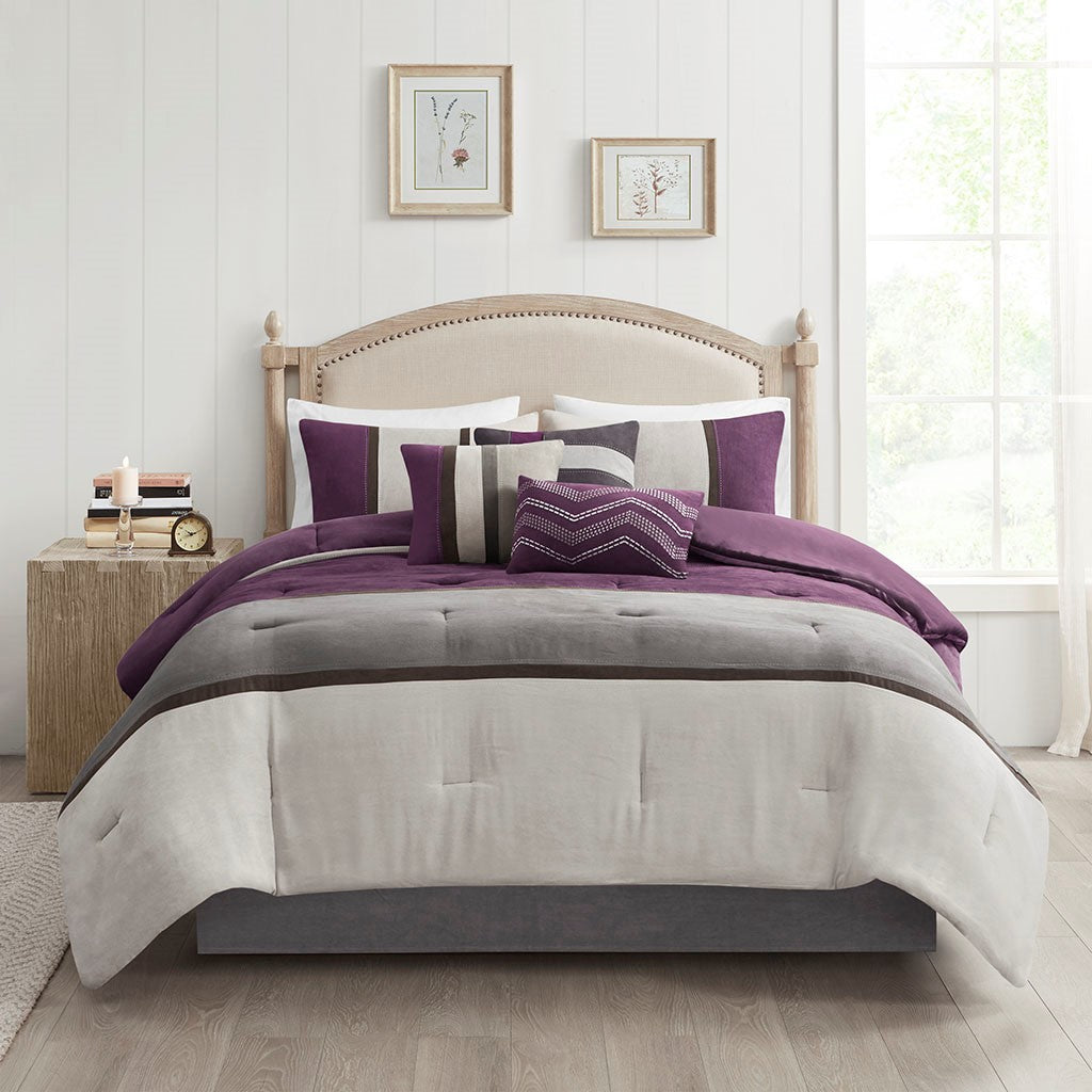 Palisades 7 Piece Faux Suede Comforter Set by Madison Park