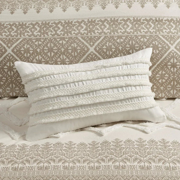 Mila 3 Piece Cotton Taupe Comforter Set with Chenille Tufting by INK+IVY - Gifts for You 'n Me