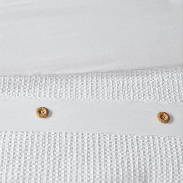 Finley 3 Piece Cotton Waffle Weave Comforter set - White - Gifts for You 'n Me