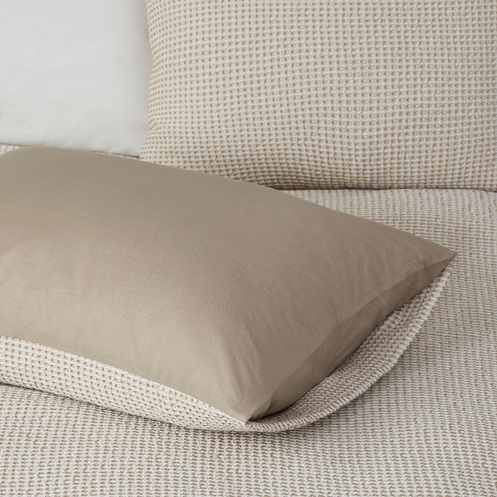 Mara 4 PC Cotton and Rayon from Bamboo Blend Waffle Weave Comforter Cover Set w/removable insert