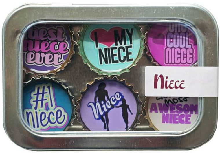 Niece Bottle Cap Magnet - Set of 6 - Gifts for You 'n Me