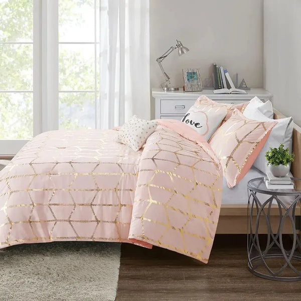 Raina Metallic Printed Comforter Set by Intelligent Design - Gifts for You 'n Me