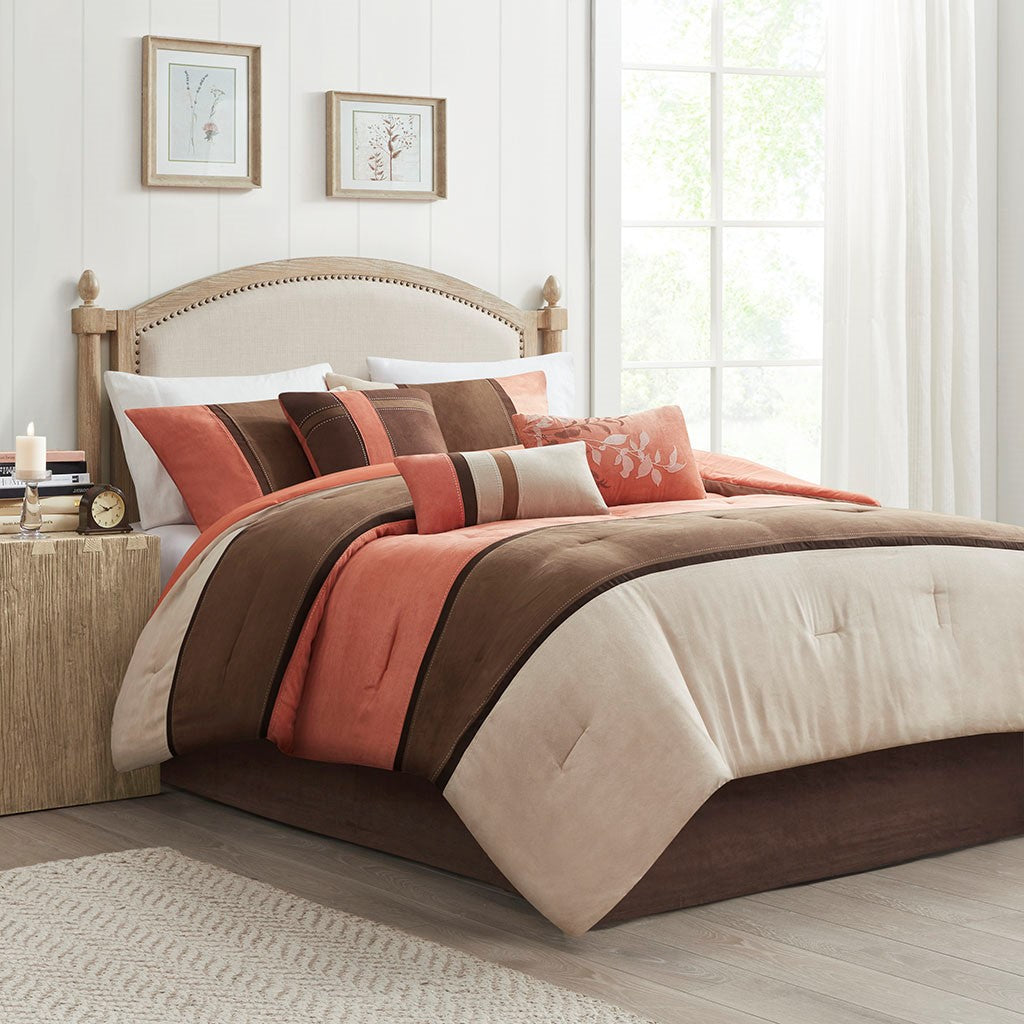 Palisades 7 Piece Faux Suede Comforter Set by Madison Park