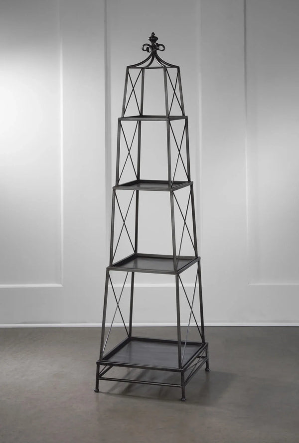 Stackable 4 Tier Metal Obelisk in Gunmetal or White - Gifts for You 'n Me