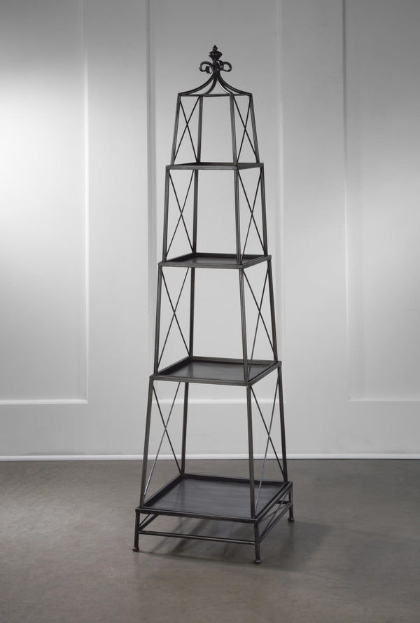 Stackable 4 Tier Metal Obelisk in Gunmetal or White - Gifts for You 'n Me