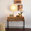 Rattan and Brass Fan Wall Sconce Lamp