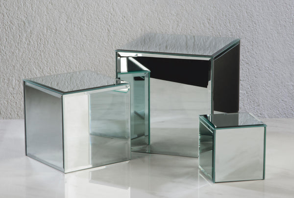 Square Glass Mirror Risers - Set of 3 - Gifts for You 'n Me