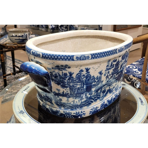 8.5H Porcelain Ormolu Basin - Blue Willow - Gifts for You 'n Me