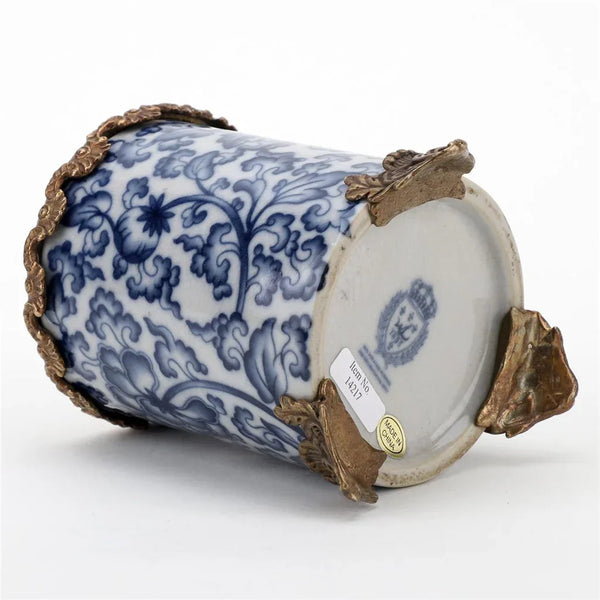 Porcelain Ormolu Round Vase With Bronze - 14217 - Gifts for You 'n Me