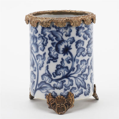 Porcelain Ormolu Round Vase With Bronze - 14217