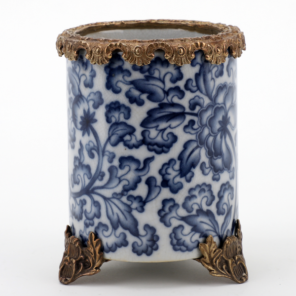 Porcelain Ormolu Round Vase With Bronze - 14217 - Gifts for You 'n Me