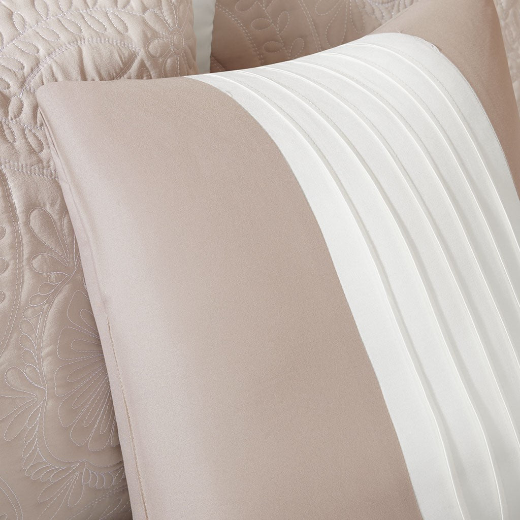 Ashbury 5 Piece Reversible Bedspread Set - Khaki